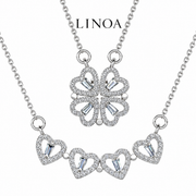 LINOA™ クローバーハートネックレス｜愛と幸運をひとつに