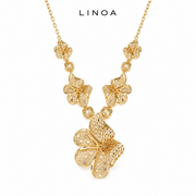 LINOA™ フローラルゴールドネックレス｜華やかに咲く、上品な輝き