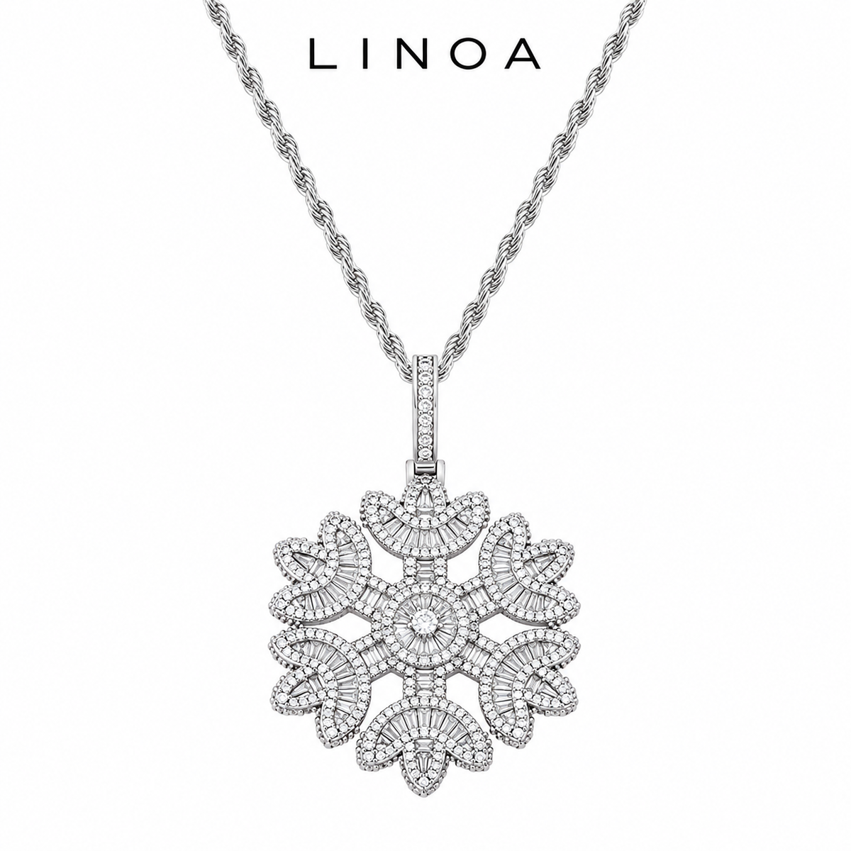 LINOA™ スノーフレークジルコンネックレス｜雪のように煌めく輝き